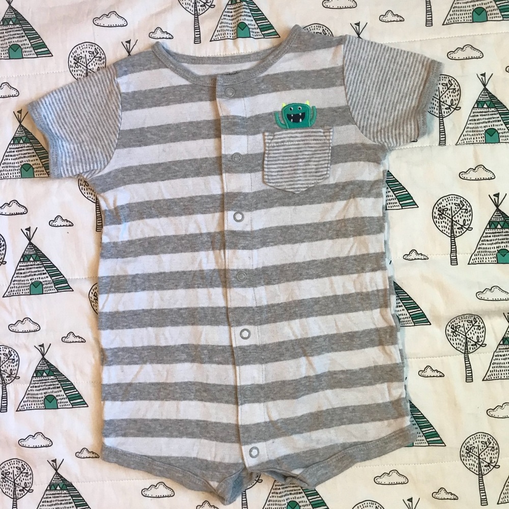 **SOLD** Carters Peekaboo Pocket Monster Romper